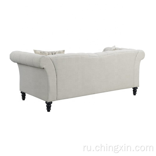 Мебель для гостиной Индивидуальный отель Sleeper 3-х местный белый гульт-ткань Chesterfield Couches роскошный диван